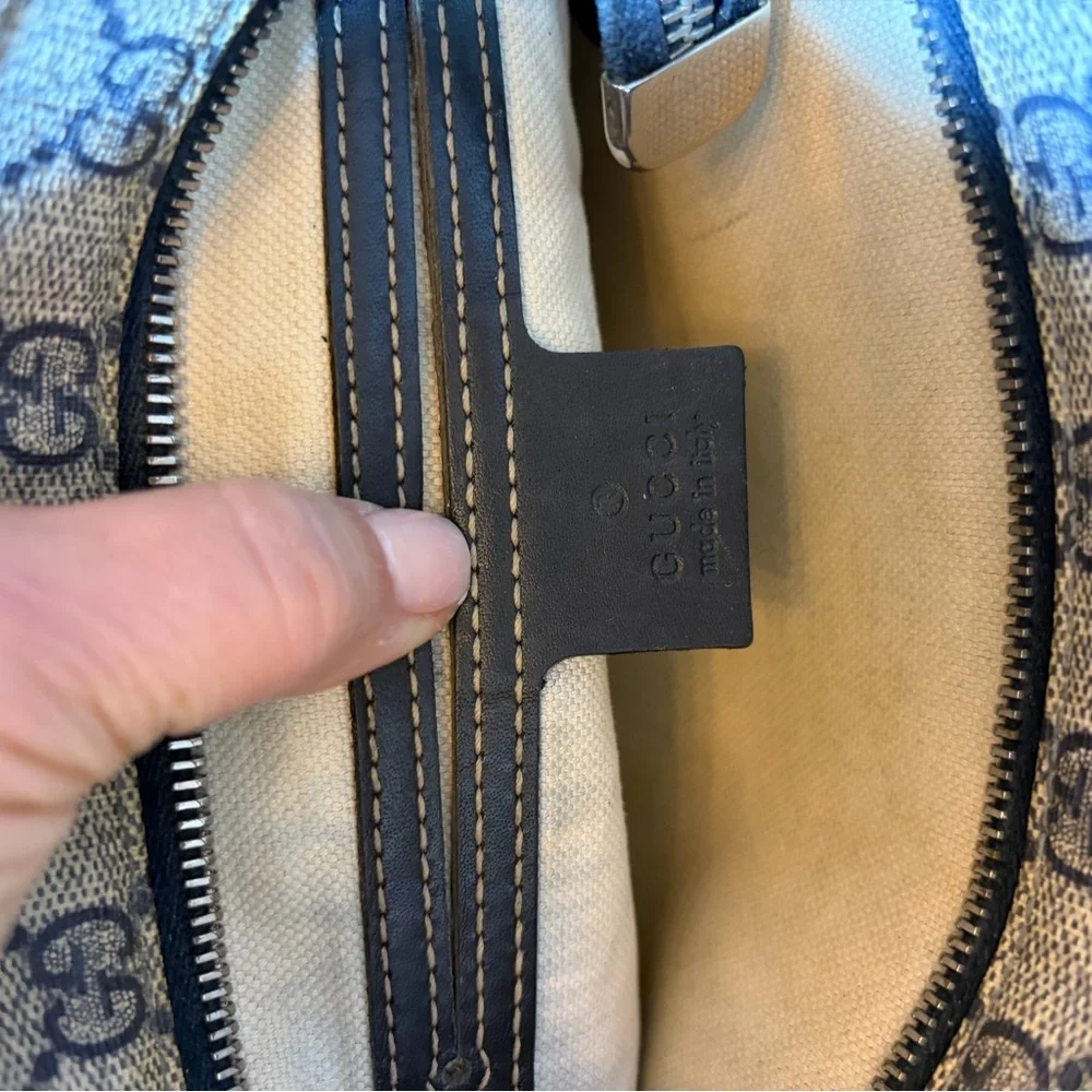 Gucci Beige and Navy Crossbody Bag - Picture 6 of 10